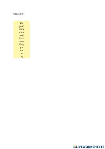 Tricky words