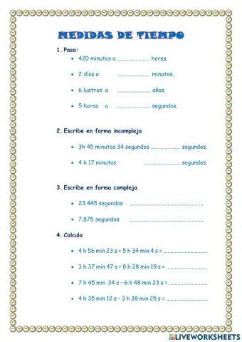 Medidas de tiempo