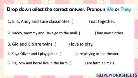 Pronoun we and they
