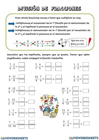 Divisiones de fracciones
