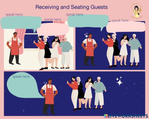 Receiving and seating guests