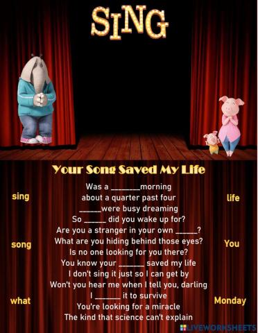 Your song saved my life