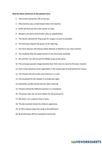 JM1 Passive Voice Mix tenses