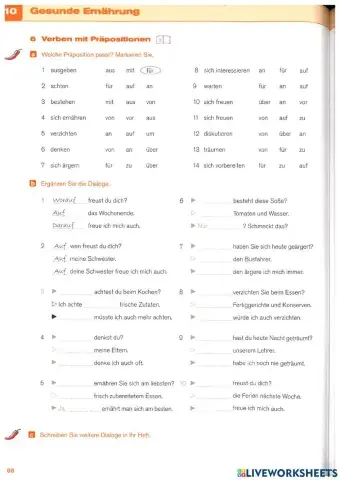 Verben mit Präpositionen B1