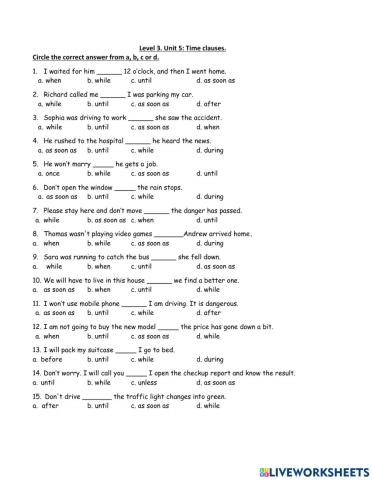 Venture 4 Unit 5  Time Clauses