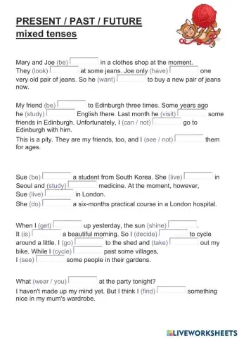 Past present future tenses mixed