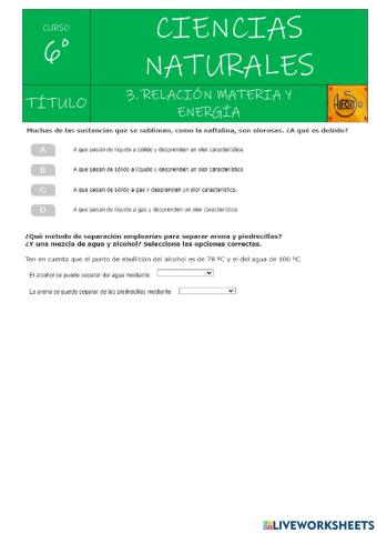 Relación materia y energía