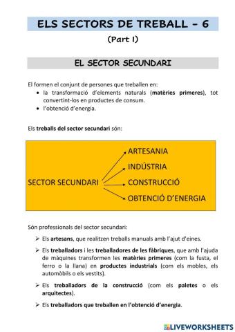 Els sectors de treball - 6 (part i)