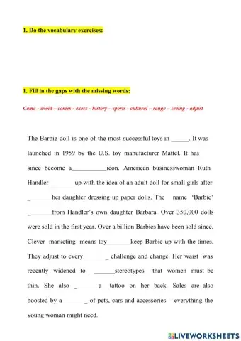 Barbie doll - reading B1