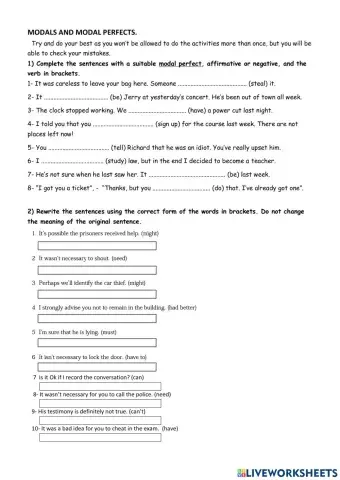Modals and modal perfects