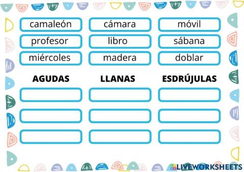 Aguda, llana, esdrújula