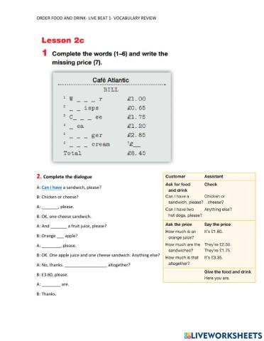 Order food and drink