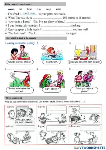 Modal verbs can or could