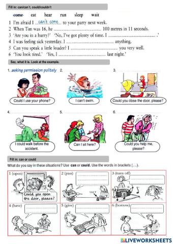 Modal verbs can or could