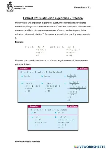 Sustitución algebraica