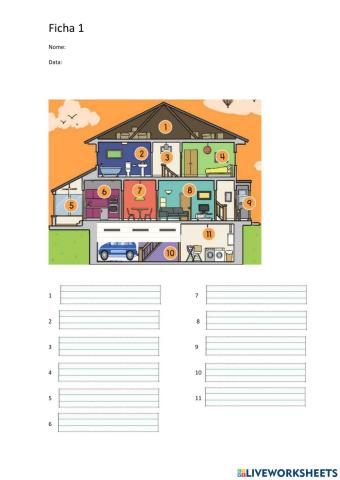 Escoller o nome das partes da casa