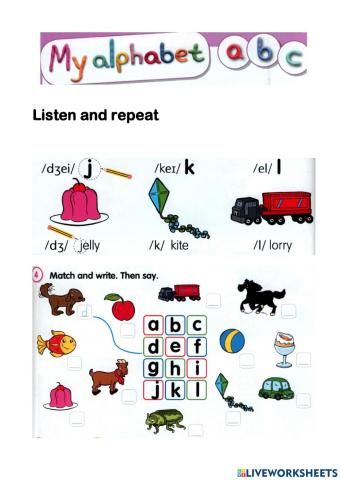 My alphabet j, k, l (Fly High 1)