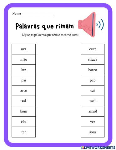 Palavras que rimam