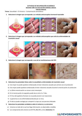 Recuperación Pedagógica Ciencias Naturales