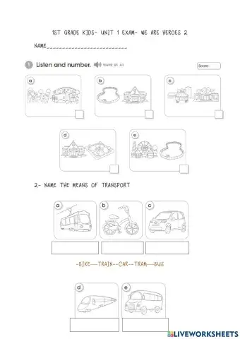 We are Heroes 2 Unit 1 Exam