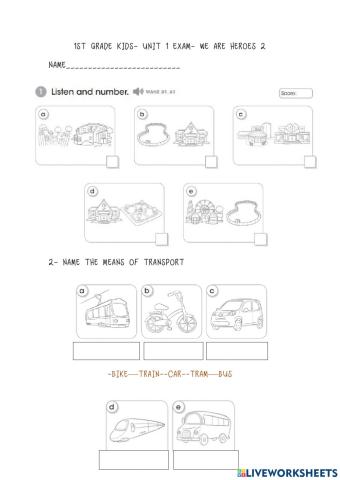We are Heroes 2 Unit 1 Exam