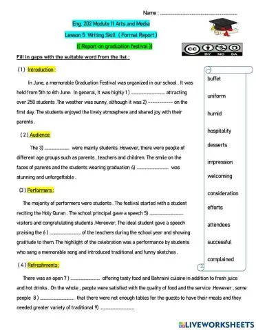 Report on Graduation Festival