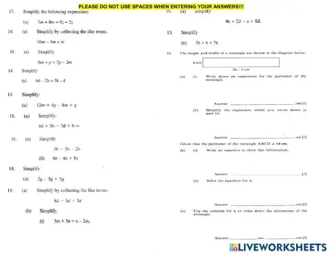 Collecting Like Terms