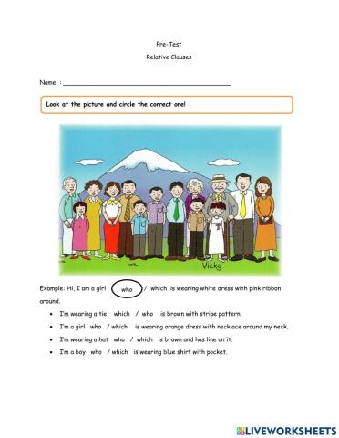 Relative clauses - pretest