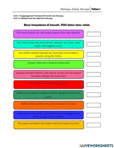 Menghormati Ibu-Bapa & Keluarga