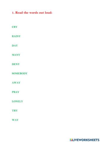 Pronunciation of -y- at the end of the words