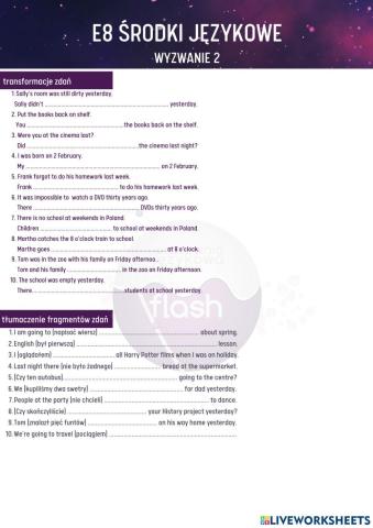 E8 środki językowe