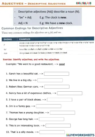 Descriptive Adjectives