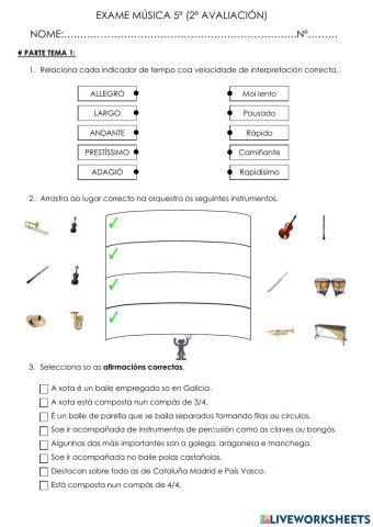 Exame Música 5ºEP-2ªAvaliación