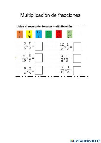 Multiplicacion de fracciones