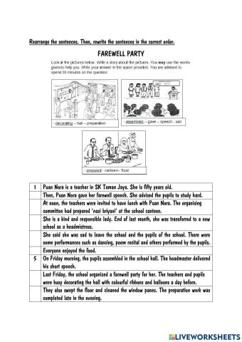 Essay: farewell party