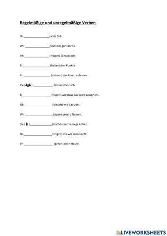 Regelmäßige und Unregelmäßige Verben