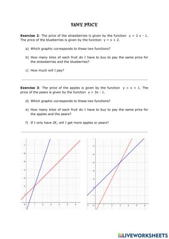 Linear functions 2
