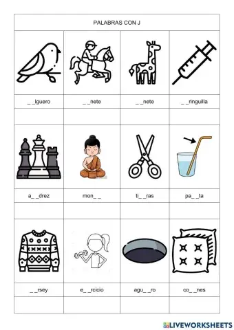 Palabras con Ge, Gi, Je, Ji