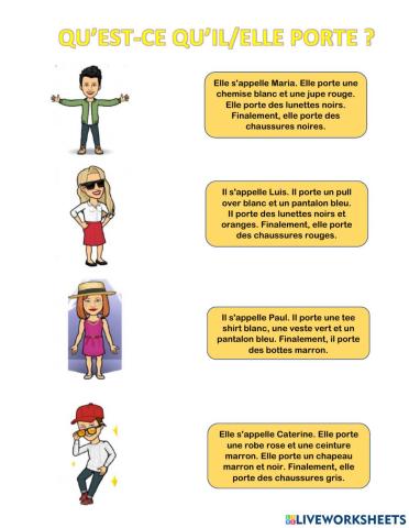 Les vêtements et les accessoires 2