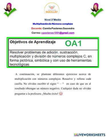 Multiplicación de números complejos