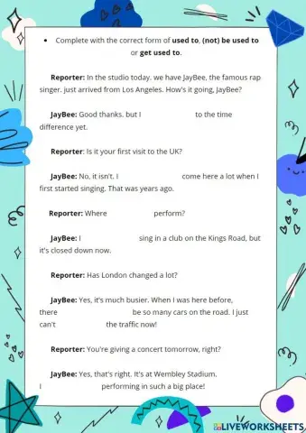 Used to, be used to, get used to