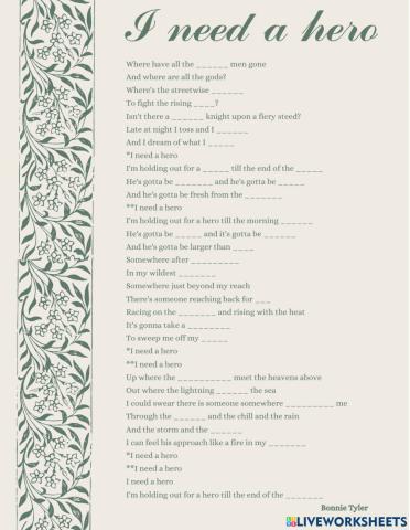 Holding up for a hero