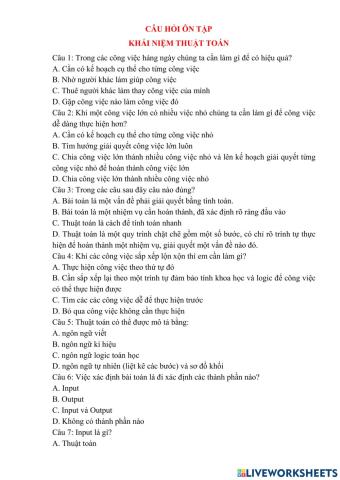 Khái niệm thuật toán