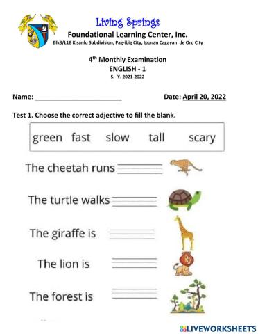 4th Monthly Exmiination