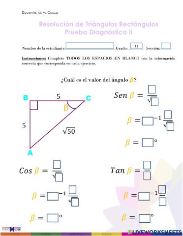 Resolución de Triángulos Rectángulos
