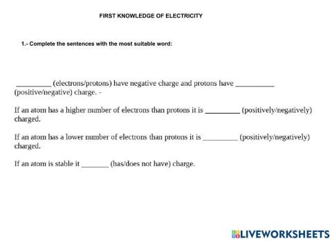 First knowledge of electricity