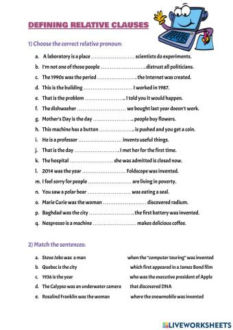 Defining relative clauses
