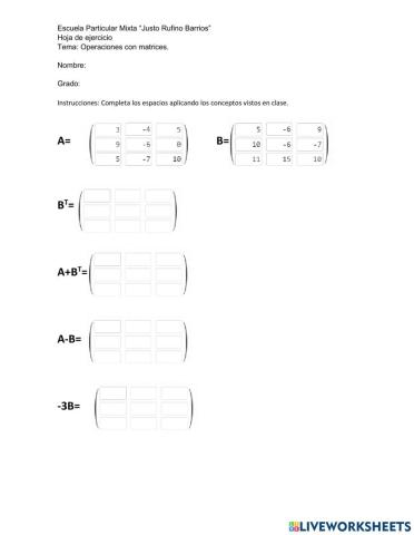 Operaciones con matrices