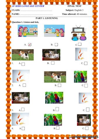 PBT Đề 6 (Lớp 3) Mrs.Thuy