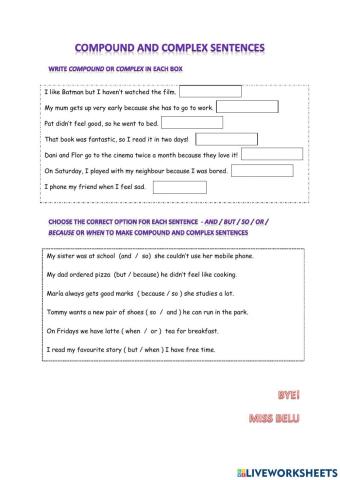 Compound and Complex Sentences